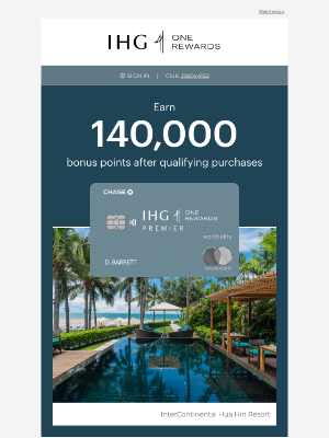 Intercontinental Hotel Group - Earn enough for up to 4 nights at most IHG properties