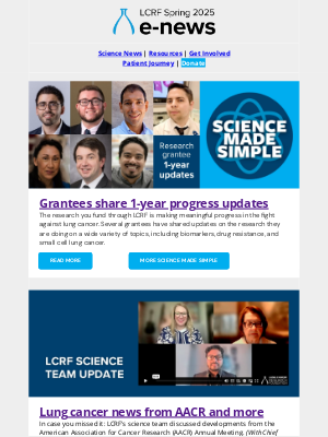 Lung Cancer Research Foundation - Spring enews: your impact on research and community