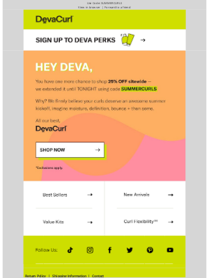 DevaCurl - ENDS TODAY! 25% OFF Sitewide