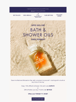 ENDING TONIGHT 🚨Upto 20% off Bath & Shower Oils