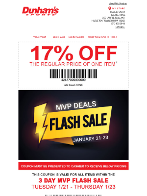 Dunham's Sports - This Flash Sale is Full of MVPs🥇