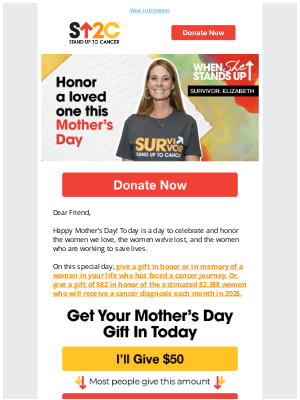 Stand Up to Cancer (SU2C) - Honor a woman you love this Mother’s Day ❤️