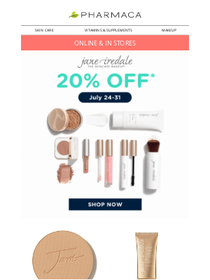 Pharmaca - Save 20% on jane iredale 💄