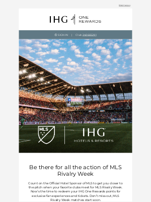 Intercontinental Hotel Group - MLS Rivalry Week is here ⚽ You can be too!