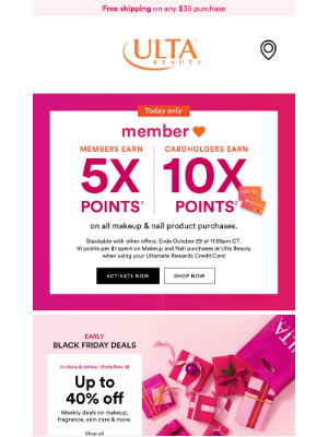 ULTA Beauty - Hello, Early Black Friday makeup deals + 5X points