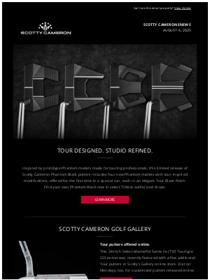 Scotty Cameron - New Tour Putters in the Gallery Online Store