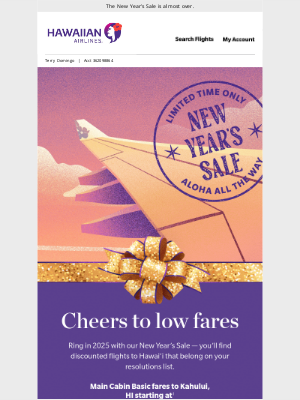 Hawaiian Airlines - Flight deals are leaving soon