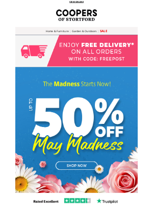 Coopers of Stortford - Up to 50% OFF – May Madness is Here + FREE Delivery!