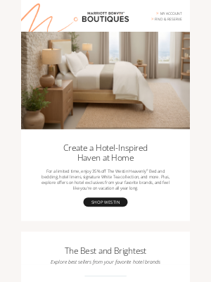 Starwood Hotels & Resorts Worldwide - Elevate Your Space With Best-Selling Bedding, Bath, Fragrance, and More