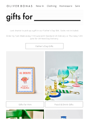 Oliver Bonas - Last-minute Father's Day gifts​