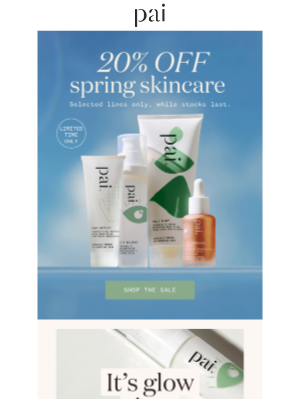 Pai Skincare - Save 20% in our spring skincare sale