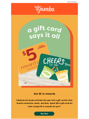 Jamba Juice - Spend $25 in gift cards, Get $5 in rewards