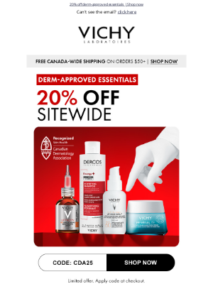 Vichy(Canada) - Your 20% off expires soon… Don’t wait, Jamie ⏰