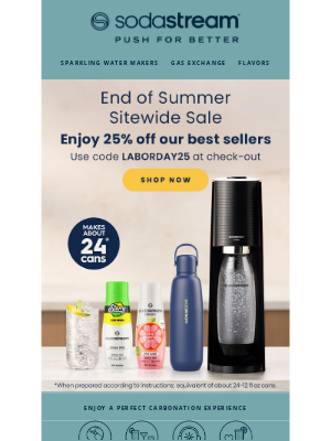 SodaStream - Labor Day Deal: 25% Off Everything You Love
