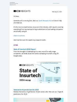 CB Insights - 47+ genAI reports