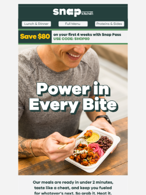 Snap Kitchen - $80 Off Adventure-Ready Protein