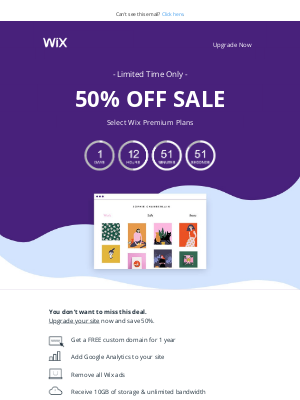 Wix - 50% OFF: Sale happening now