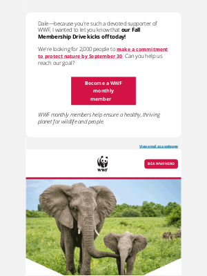 World Wildlife Fund, Inc. - A special invitation for Dale