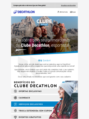 Decathlon (Brazil) - 🎉 Feliz 1 mês de Clube, Gordon! 🎂💙