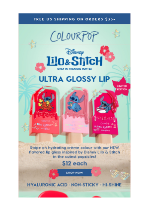 ColourPop Cosmetics - NEW! Disney Lilo & Stitch Ultra Glossy Lip 👄