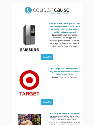 Coupon Cause - Savings Expiring Soon! 💥 | $10 Off at Target | 30% Off at Macy's | $15 Off at Petco