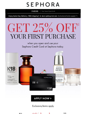 Sephora - Greg, want ✨25% off1✨top beauty?