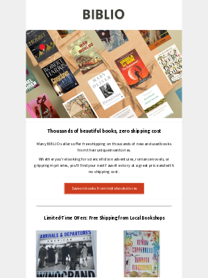 Biblio - 🚨 Free shipping alert: Don’t miss out!