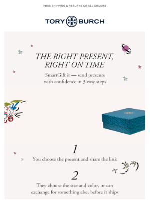 Christmas email examples email by Tory Burch