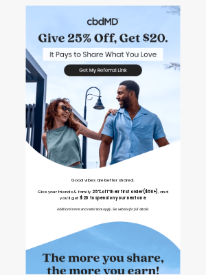 cbdMD - $20 for You, 25% Off for Them
