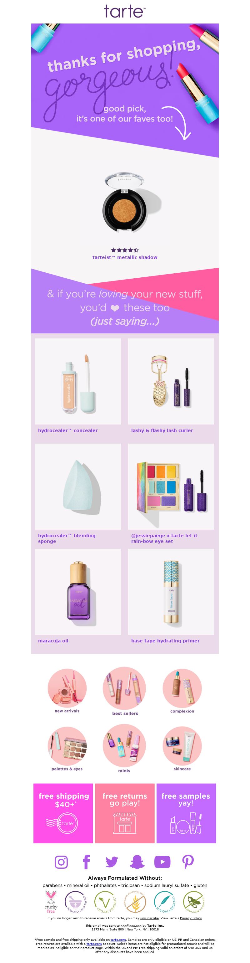 Tarte Cosmetics - You’re gonna 💜your new item