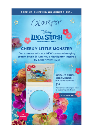 ColourPop Cosmetics - NEW! Disney Lilo & Stitch Colour-Changing Blush & Highlighter 💙