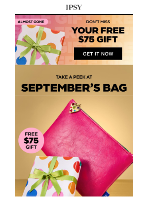 ipsy - You've been picked to peek inside September's Glam Bag ✨