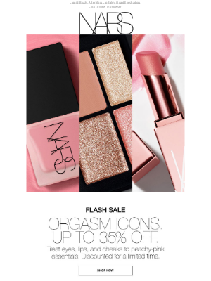 NARS Cosmetics - Up to 35% off Orgasm icons.