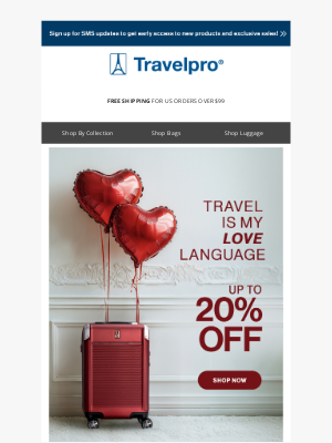 Travelpro Products - Love Your Journey: Valentine's Day Sale – Up to 20% Off!