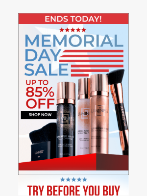 Luminess Cosmetics - Our BIG Memorial Day Sale Ends Tonight 🇺🇸