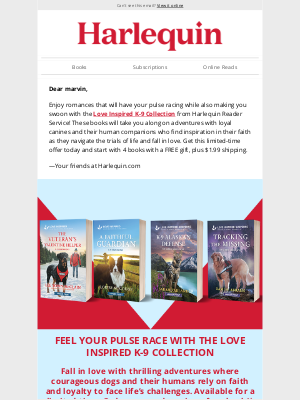 Harlequin - Get the limited-time Love Inspired K-9 Collection! 🐕