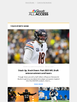NBC Sports - Stock Up, Stock Down: Post 2025 NFL Draft veteran winners and losers