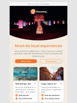 Discovery Parks (AU) - Add these tours to your next trip