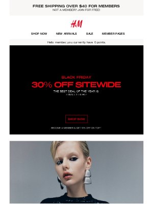 H&M - It's official! 30% off sitewide