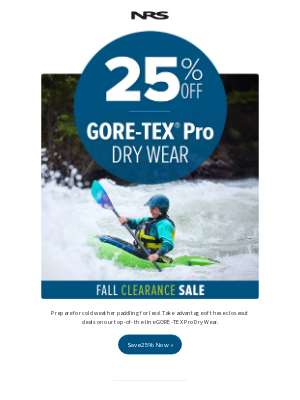 NRS - 25% Off GORE-TEX® Pro