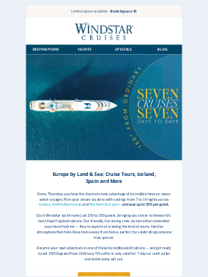 Windstar Cruises - 7-For-7: Sail Away & Save With These Cruise Savings 