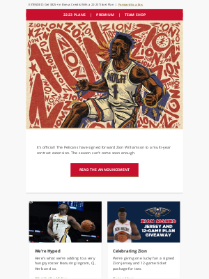 New Orleans Pelicans - 🏀 It's Official: Zion Signs Extension