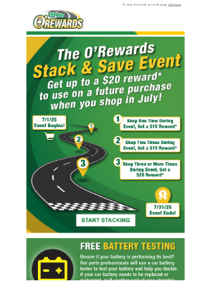 O'Reilly Auto Parts - O’Reilly Auto Parts Stack & Save Event