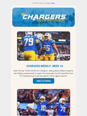 Los Angeles Chargers - ⚡️ Week in Review: Chargers Win Pivotal Game Against Broncos