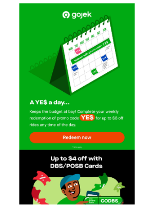 Gojek (Singapore) - You’ve got promos to redeem in this email