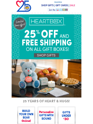 Build-A-Bear Workshop - SALE: 25% OFF HeartBox + FREE Shipping!