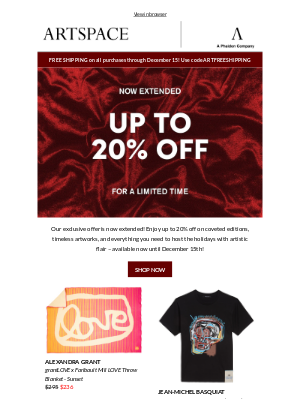 Artspace - Shop the Holiday Edit at 20% off