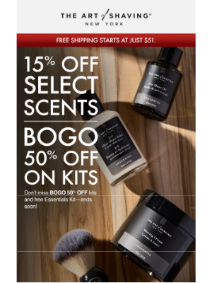 The Art of Shaving - Enjoy 15% off your favorite scents – this weekend only