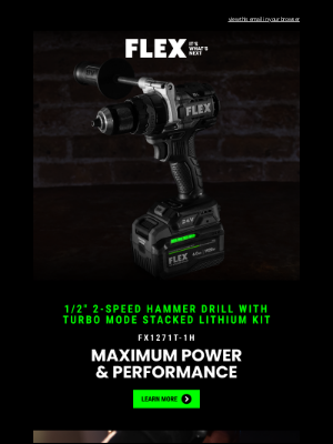 flexpowertools - NEW Stacked Lithium + Hammer Drill with Turbo Mode