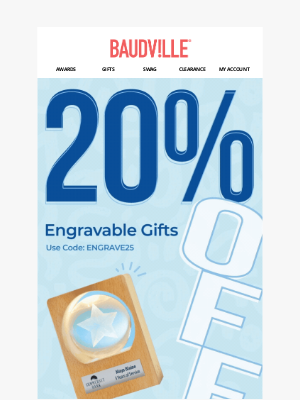 Baudville - Say It with Style—Explore Engravable Gifts!